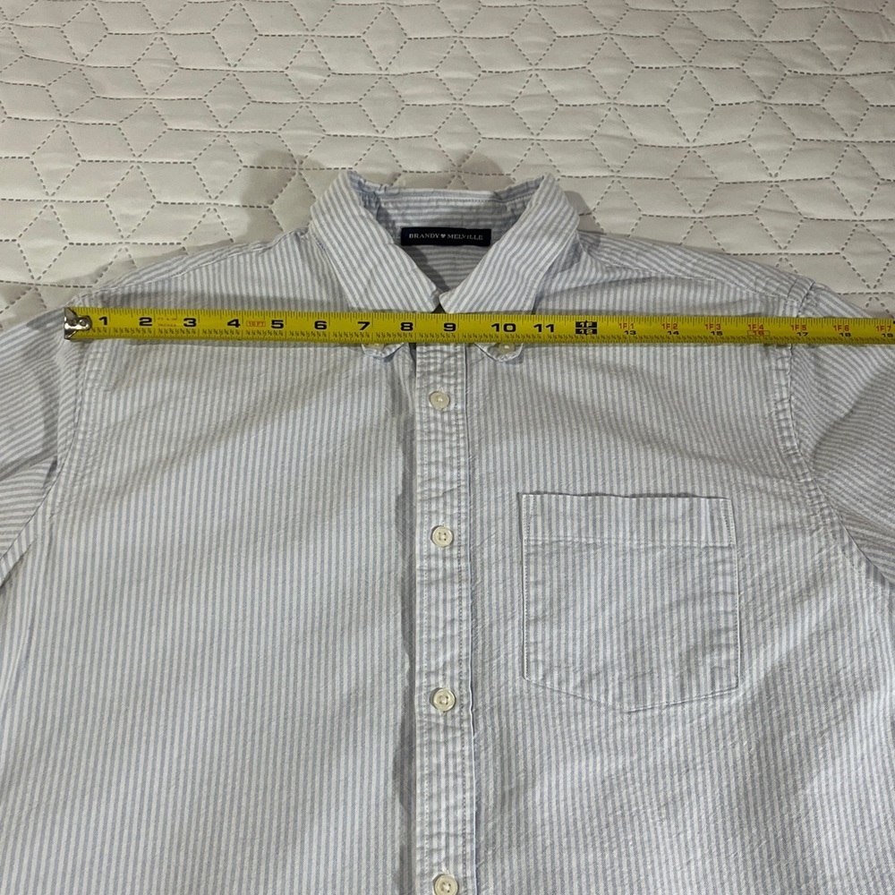 Brandy Melville Stephanie Stripe Botton Down 100% Cotton Oxford Shirt - Picture 10 of 12
